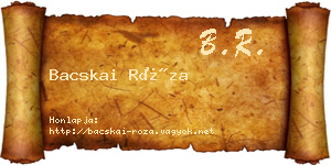 Bacskai Róza névjegykártya