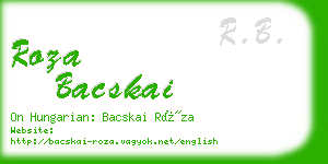roza bacskai business card